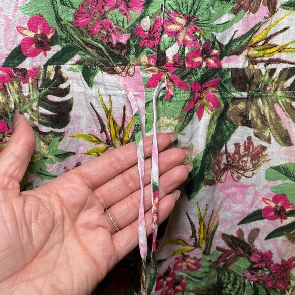 NWT Victoria's Secret Women's size Medium Pink Floral Tropical Romper Cover Up - Picture 6 of 11